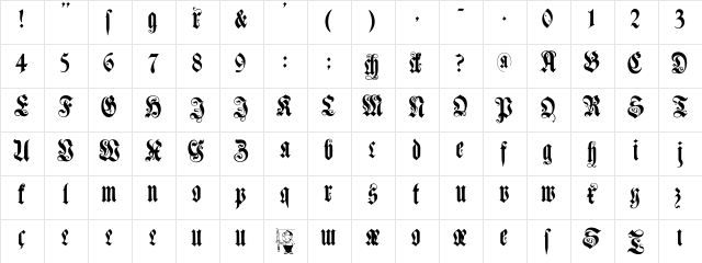 MuenchnerFraktur Regular font glyphpreview