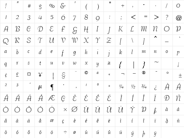 SioloSSK Regular font glyphpreview