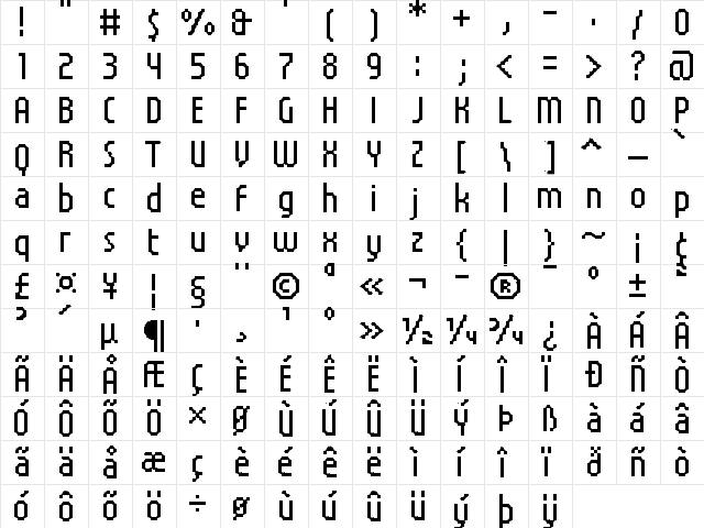 UF Elementar B 11.11.2 a Regular font glyphpreview