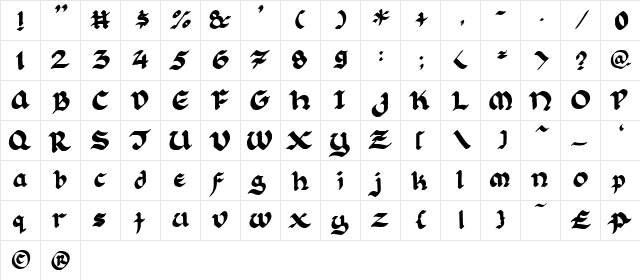 Florante at Laura Regular font glyphpreview