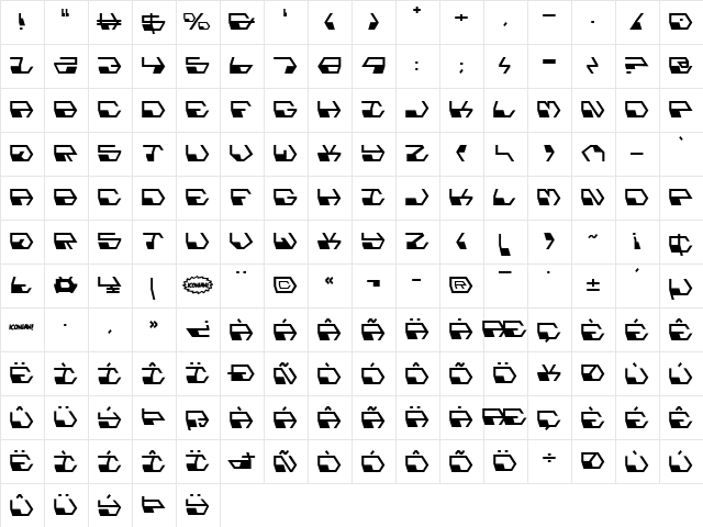 Deranian Regular font glyphpreview