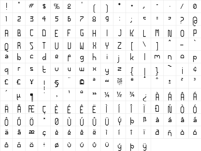 Futurex - AlternatLC Regular font glyphpreview