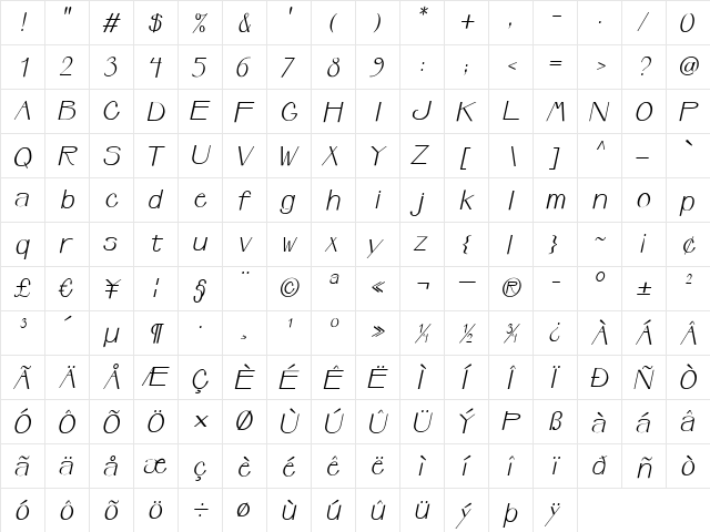 Upperclass Regular font glyphpreview