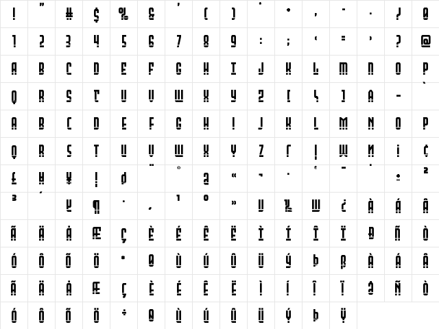 Peace & Houston Laser Regular font glyphpreview