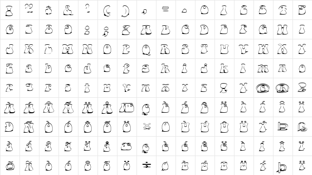 FZ JAZZY 14 SHADOW EX Normal font glyphpreview