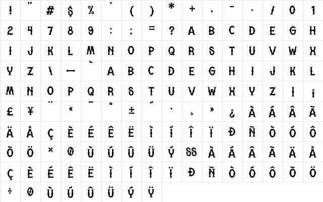 Motorista Regular font glyphpreview