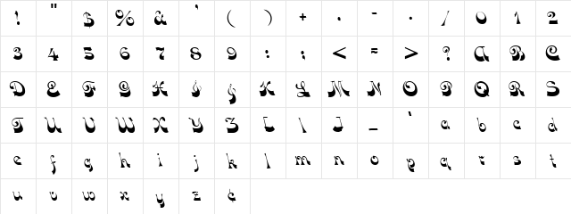 Opus Normal font glyphpreview