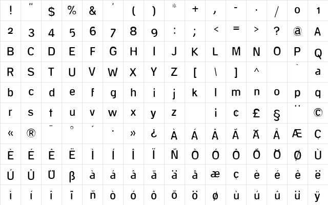 DeconstructMedium Regular font glyphpreview