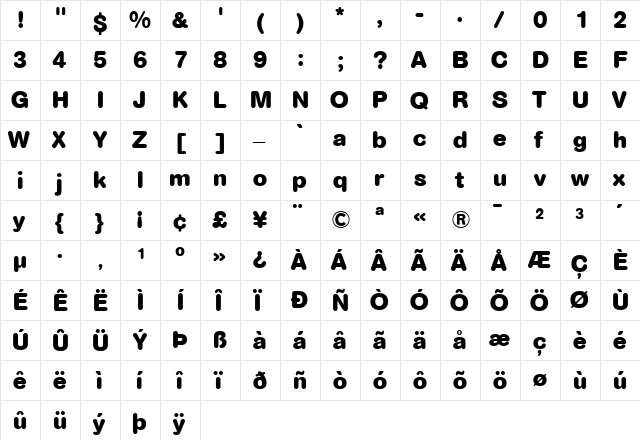 AGRoundedBold-Book Book font glyphpreview