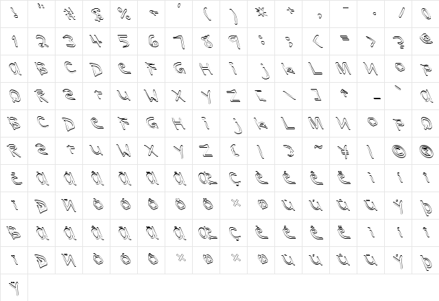 FZ HAND 11 HOLLOW LEFTY Normal font glyphpreview