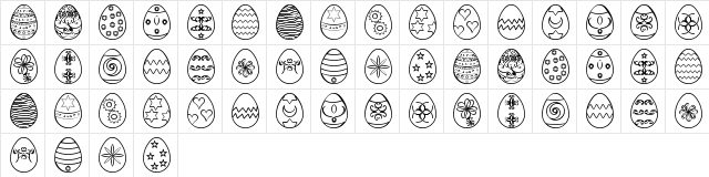 Easter eggs ST Regular font glyphpreview