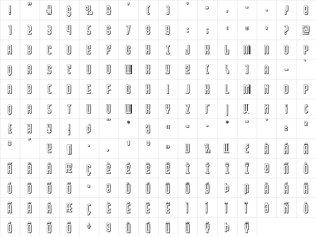 Peace & Houston 3D Regular font glyphpreview