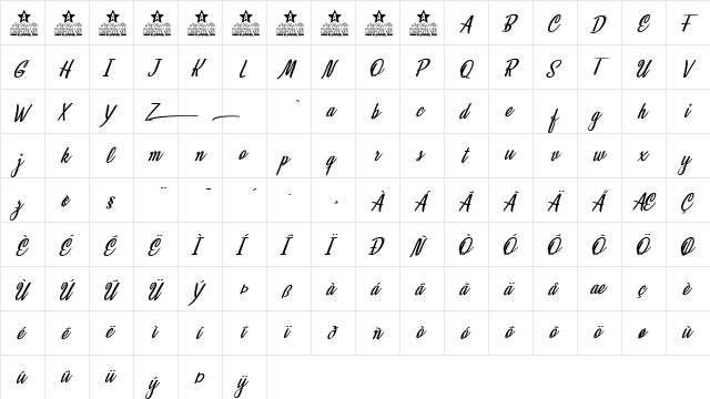 Mystical Eyes Personal Use Regular font glyphpreview