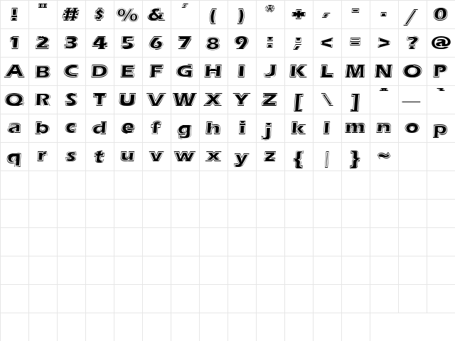 Speak 4 Regular font glyphpreview