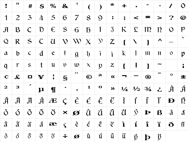 FranklinBook49 Regular font glyphpreview