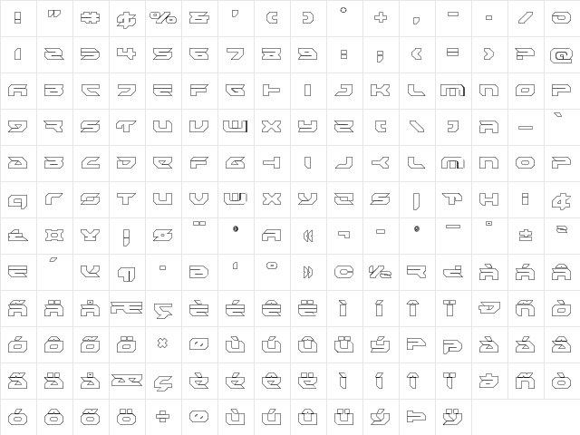 Royal Samurai Outline Outline font glyphpreview