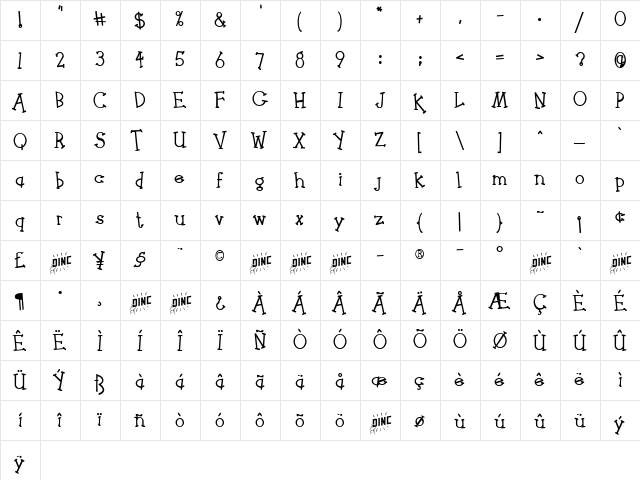 MisterLee Regular font glyphpreview