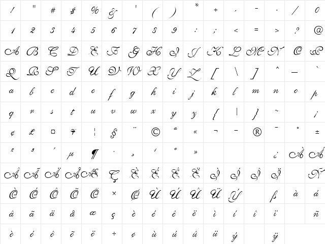 SaffronToo Normal font glyphpreview