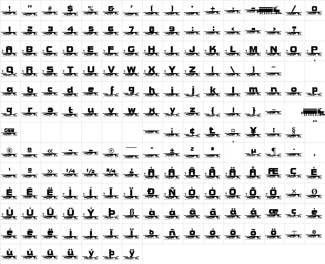 TQF_WordTrain Regular font glyphpreview