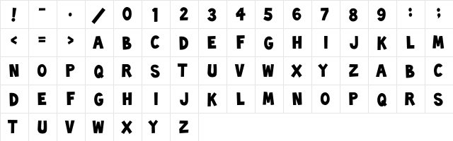 Toonish Regular font glyphpreview