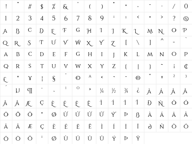 Qardoos Personal Use Regular font glyphpreview