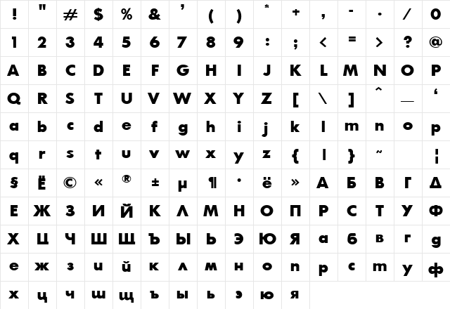 Fortuna Bold font glyphpreview