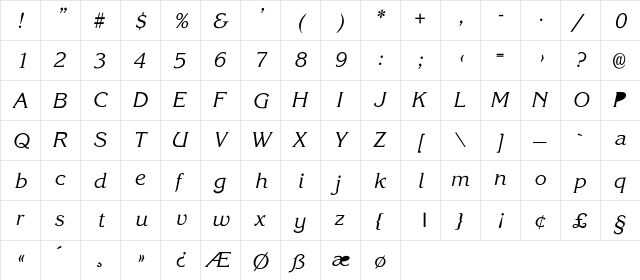 RRLight Thick Regular font glyphpreview
