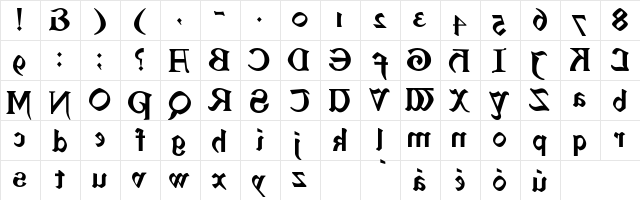 Enchantment backwards Regular font glyphpreview