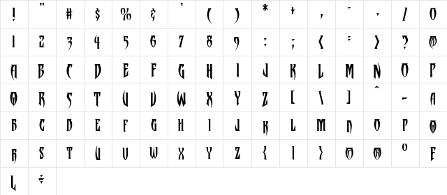 CCTreacherousCurves Regular font glyphpreview
