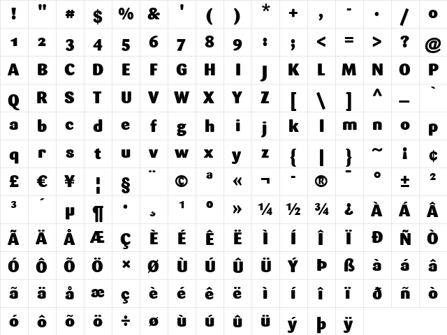 Sari Black font glyphpreview