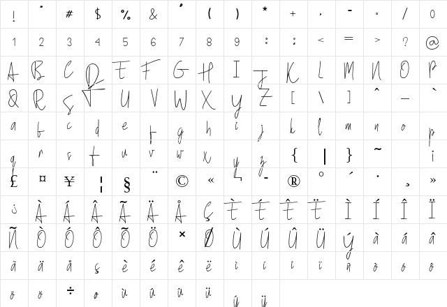 Tokyo Bay Regular font glyphpreview