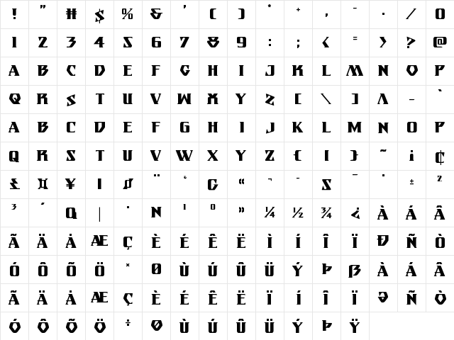 Eternal Knight Regular font glyphpreview