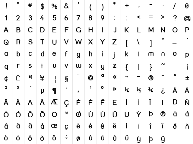 Street  SemiBold Regular font glyphpreview