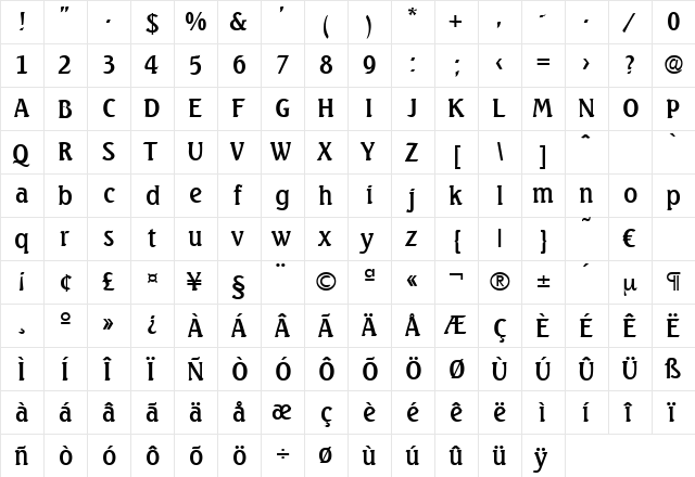 Seagull-Medium Regular font glyphpreview