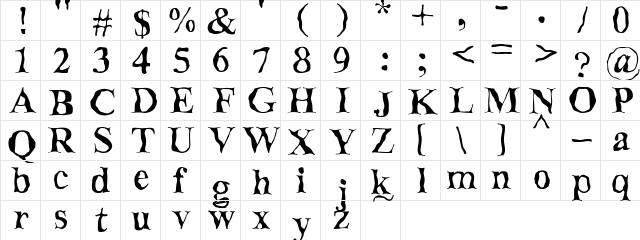 Decomposing Regular font glyphpreview