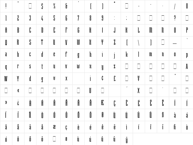 Tufnell Regular font glyphpreview
