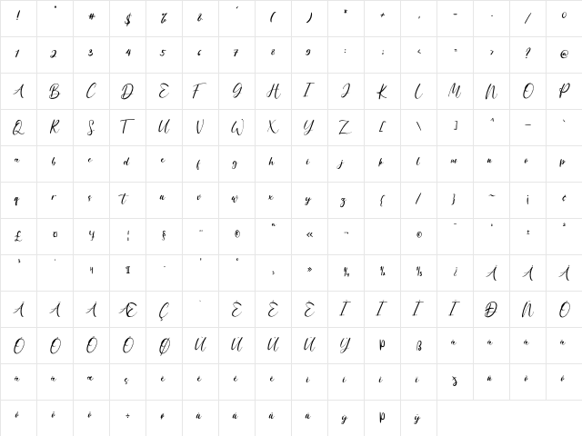 Anythings Regular font glyphpreview