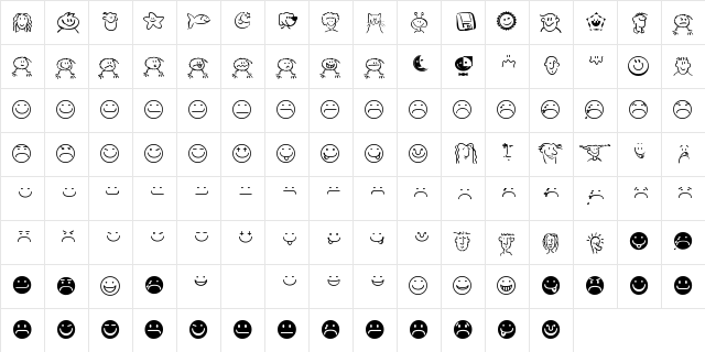 Smileyface Font 3 Regular font glyphpreview