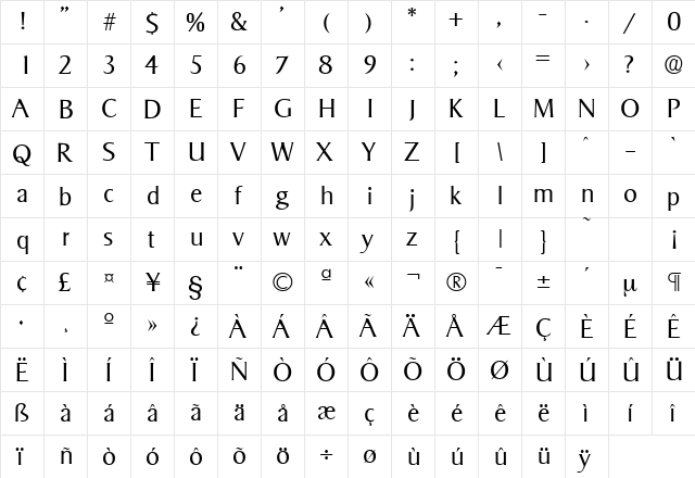 Sigvar-Serial-Light Regular font glyphpreview