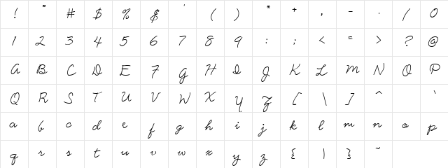 Scrap Script Regular font glyphpreview