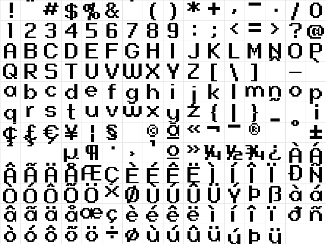 schoenecker 10_65 Regular font glyphpreview