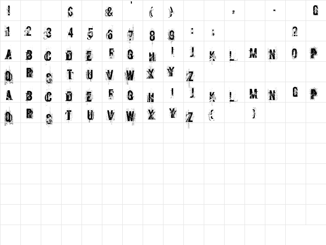 screamo Regular font glyphpreview