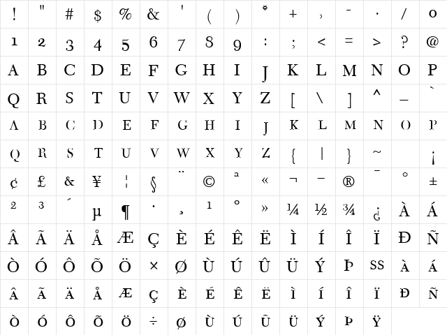 TycoonOSSCapsSSK Regular font glyphpreview