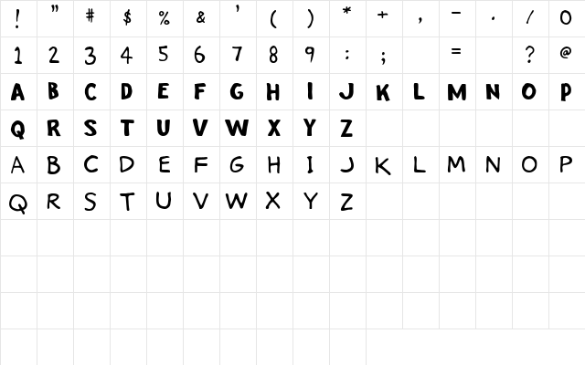 Stinky Kitty Regular font glyphpreview