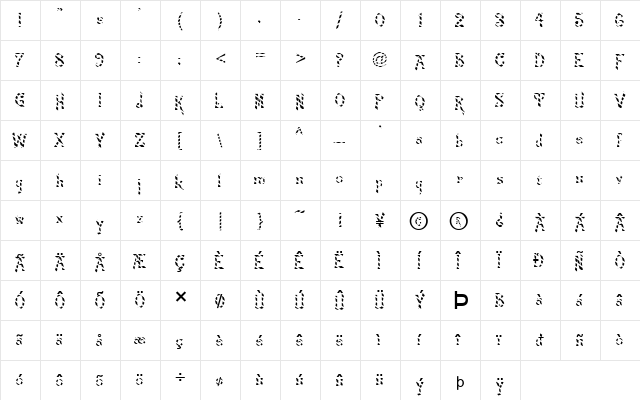 FZ JAZZY 21 STRIPED Normal font glyphpreview
