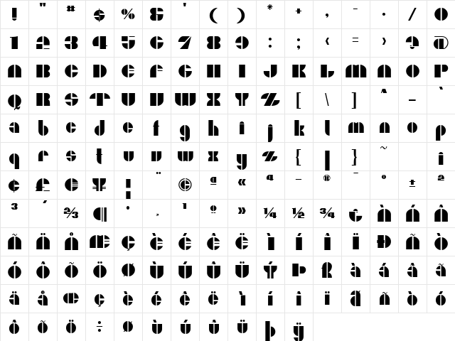 Moxie S font glyphpreview