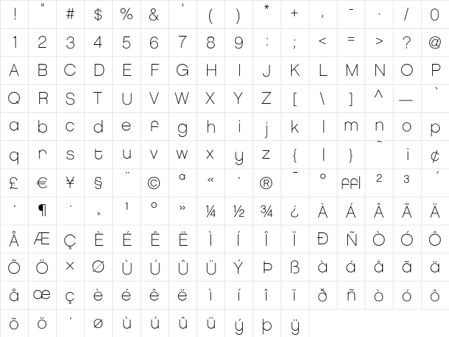 Chalet-ParisNineteenEighty Regular font glyphpreview