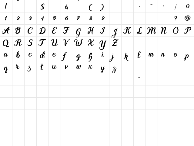 DieCunst Italic font glyphpreview