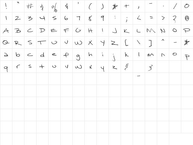 Surrendered Heart Regular font glyphpreview