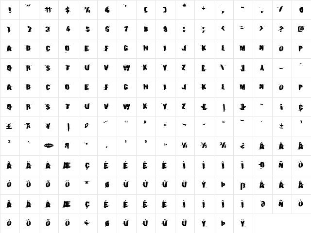 Earthshake Expanded Expanded font glyphpreview